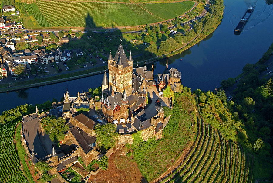 Castle & Moselle River, Germany Digital Art by Hans-peter Merten