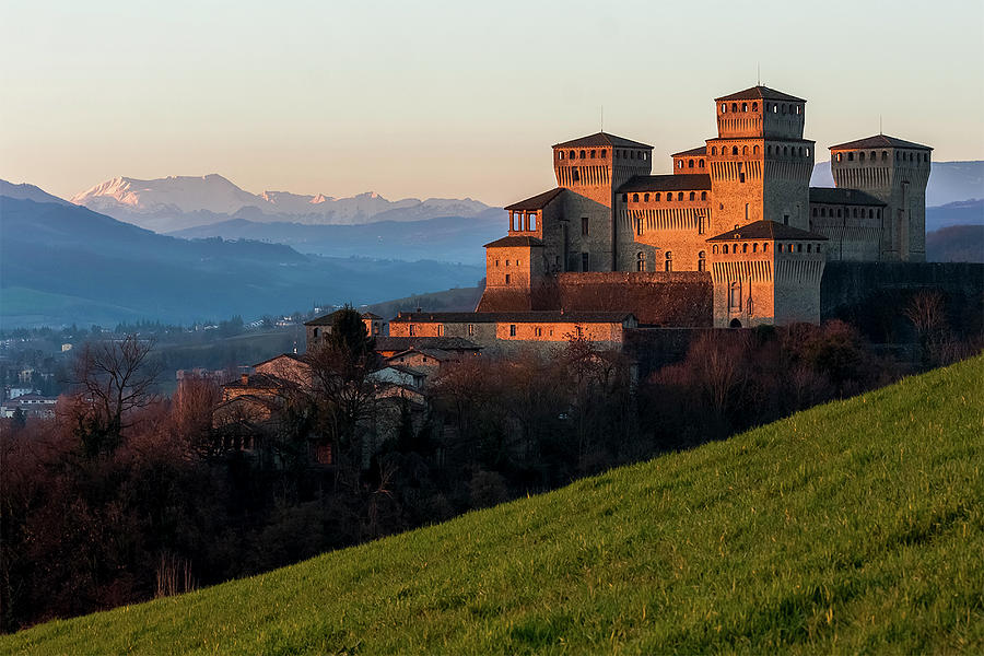 Architecture Digital Art - Castle At Sunrise, Italy by Erik Concari