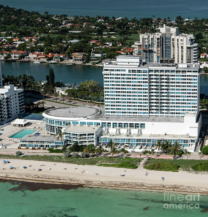 Castle Beach Club in Miami Beach Aerial Photograph by David Oppenheimer