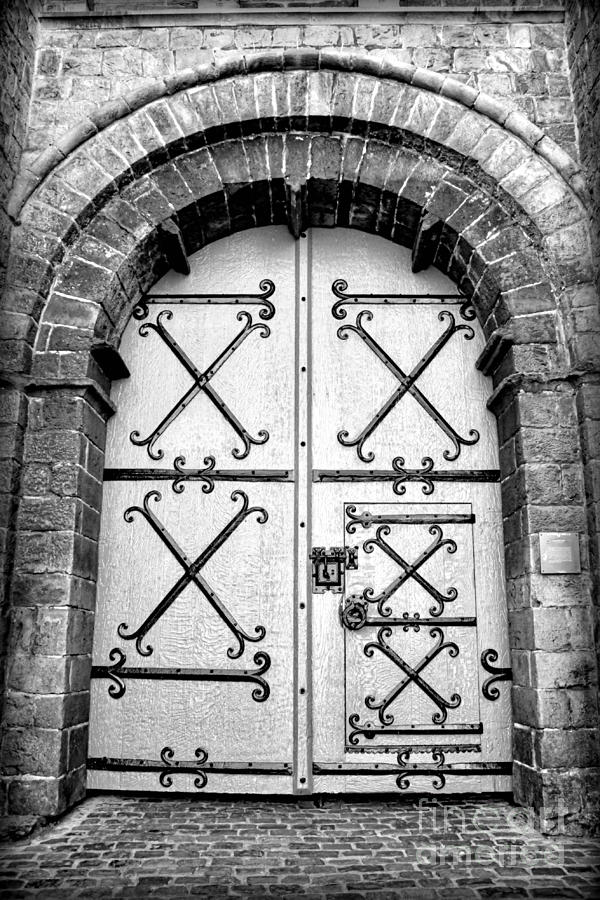 Castle Door in Black and White Photograph by Carol Groenen