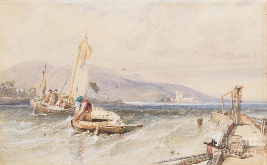 Castle Douglas, Loch Leven, 1849 Painting by William Clarkson Stanfield