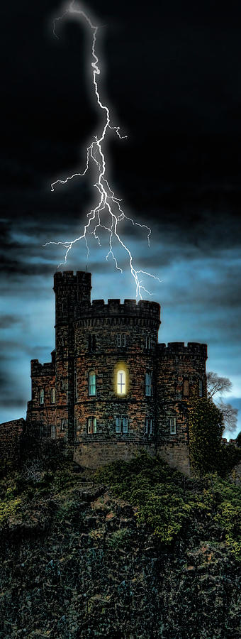 Castle Getting Hit By Lightning Photograph by Panoramic Images