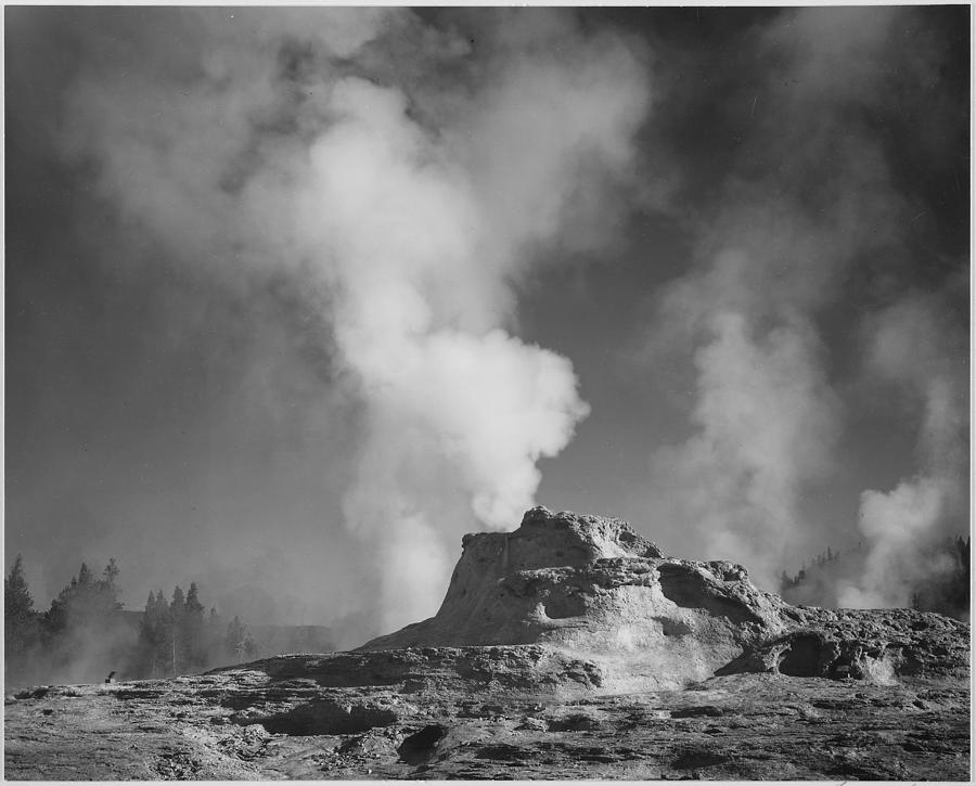 Castle Geyser Cove Yellowstone National Park Wyoming, Geology, Geological 1933 - 1942 Painting by Ansel Adams