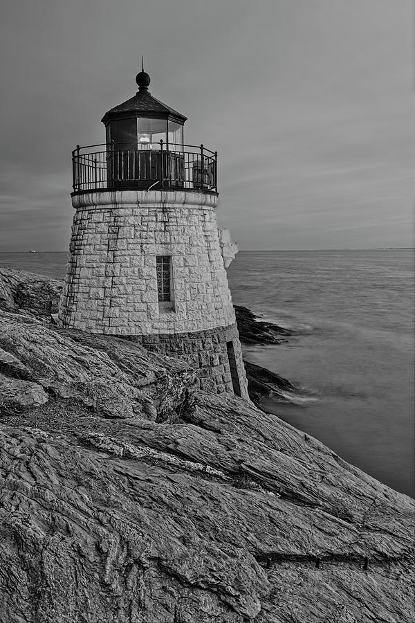 Castle Hill Lighthouse BW Photograph by Susan Candelario