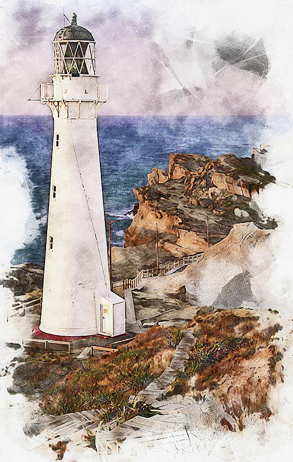 Castle Point Lighthouse - 01 Painting by AM FineArtPrints