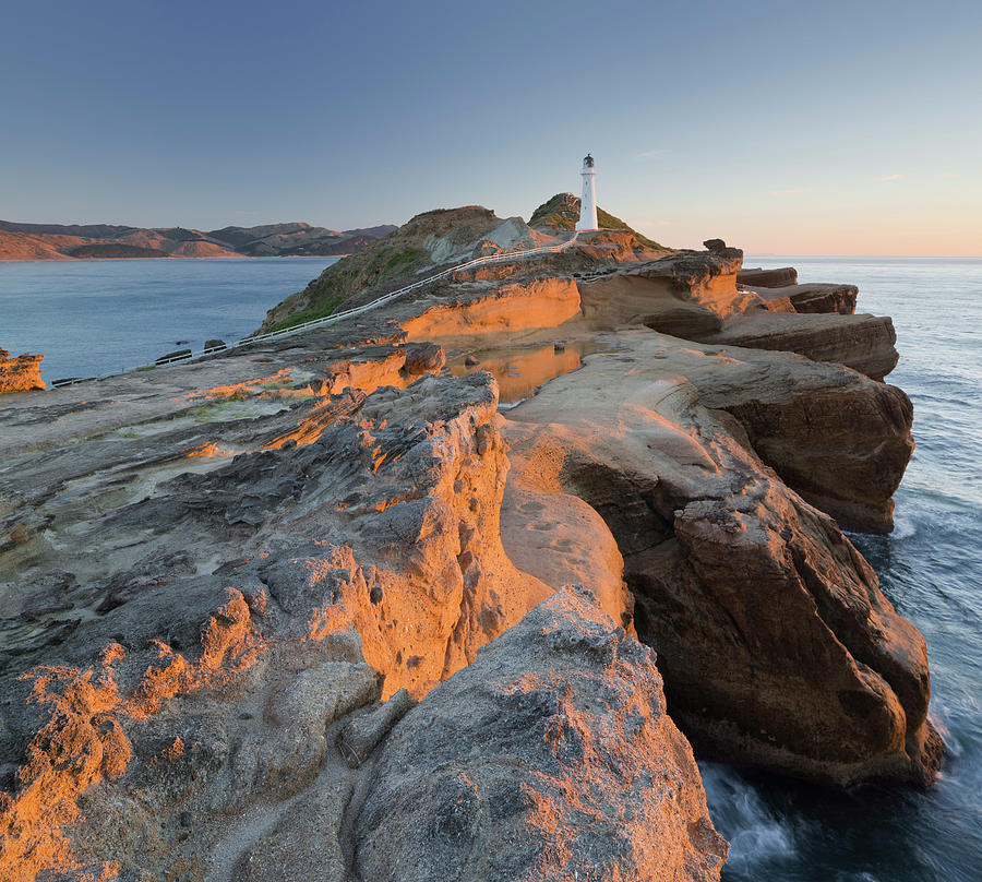 Castle Point Lighthouse, New Zealand Digital Art by Rainer Mirau