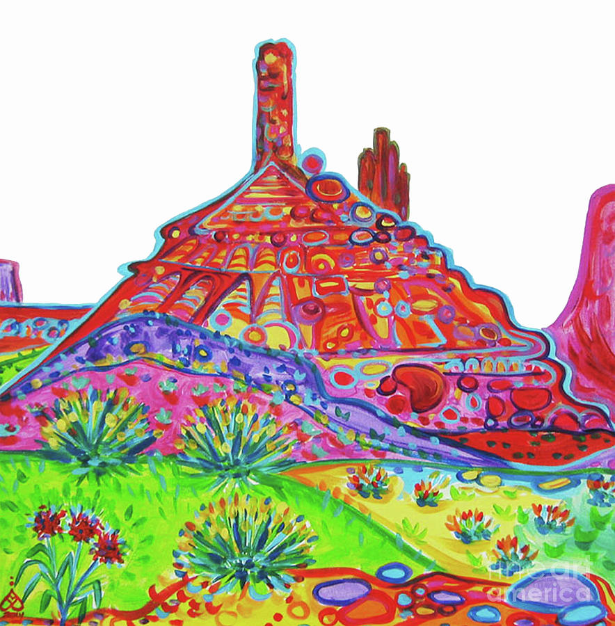 Castle Rock Peak Painting by Rachel Houseman