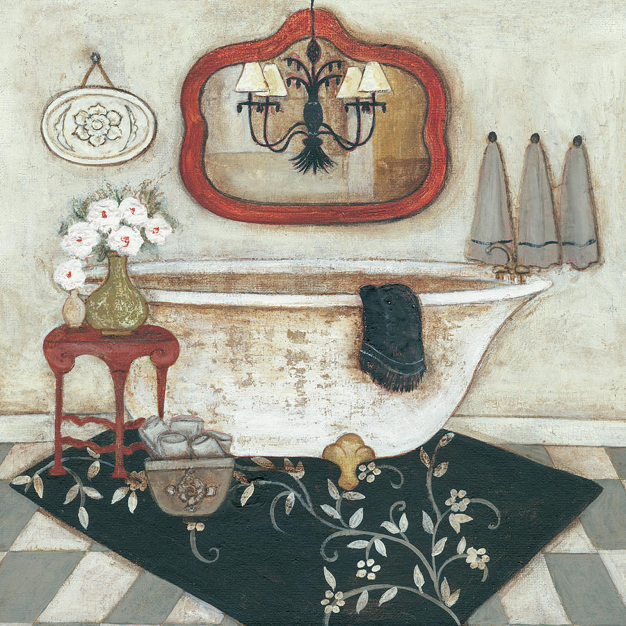 Casual Bath I Painting by R. Rig | Fine Art America