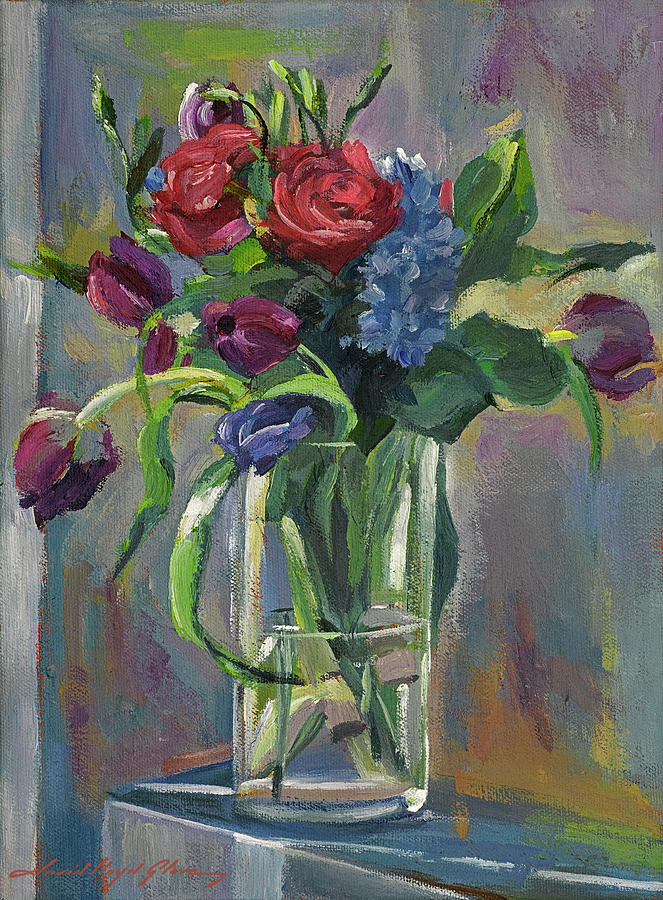 Casual Floral Still Life Painting by David Lloyd Glover