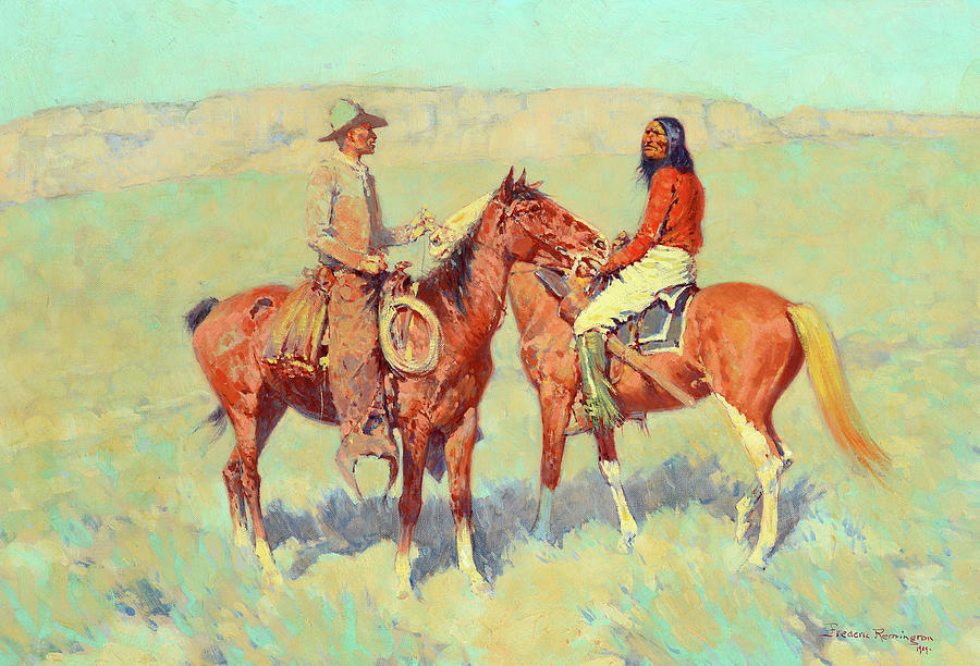 Frederic Remington Painting - Casuals on the Range, 1909 by Frederic Remington