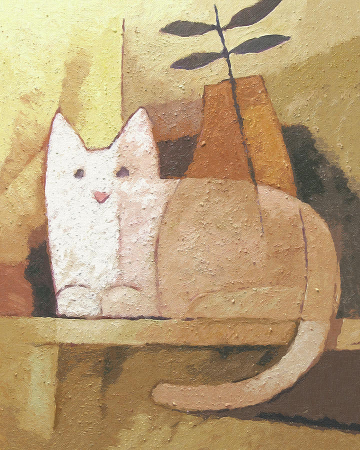 Cat Painting - Cat Composition by Lutz Baar