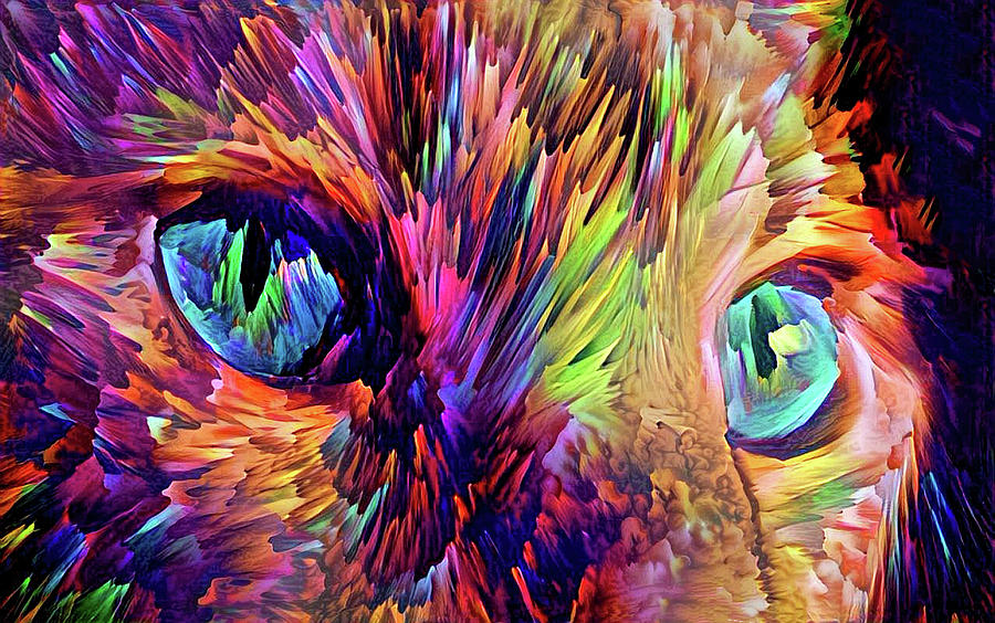 Cat Eyes - Window to the Soul Digital Art by Peggy Collins