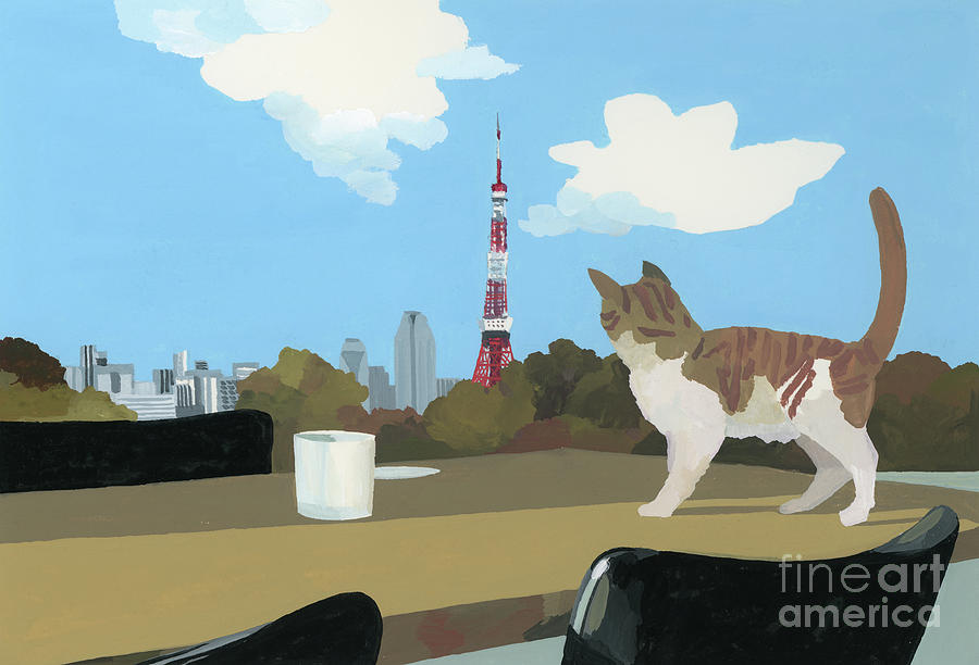 Cat Painting by Hiroyuki Izutsu