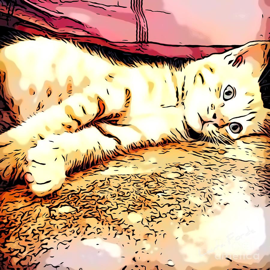 Cat Digital Art by Laura Forde
