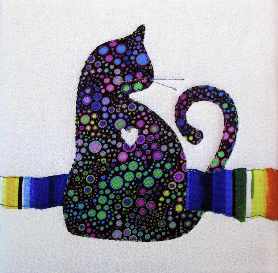 Cat Love Profile Tapestry - Textile by Pam Geisel