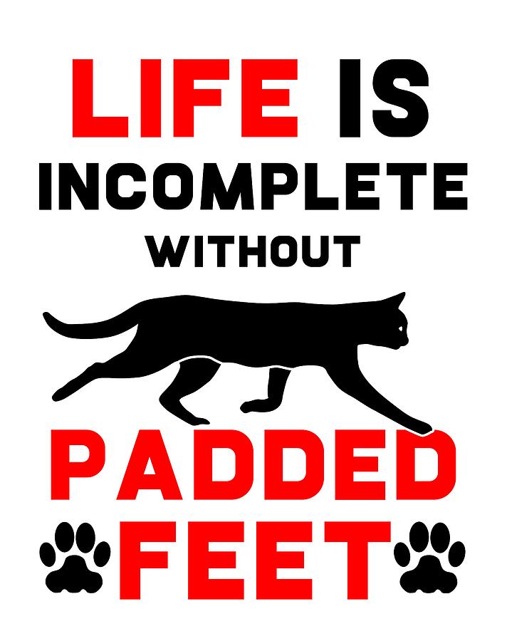 CAT Lover Life is Incomplete without Padded Feet Digital Art by Doreen Erhardt