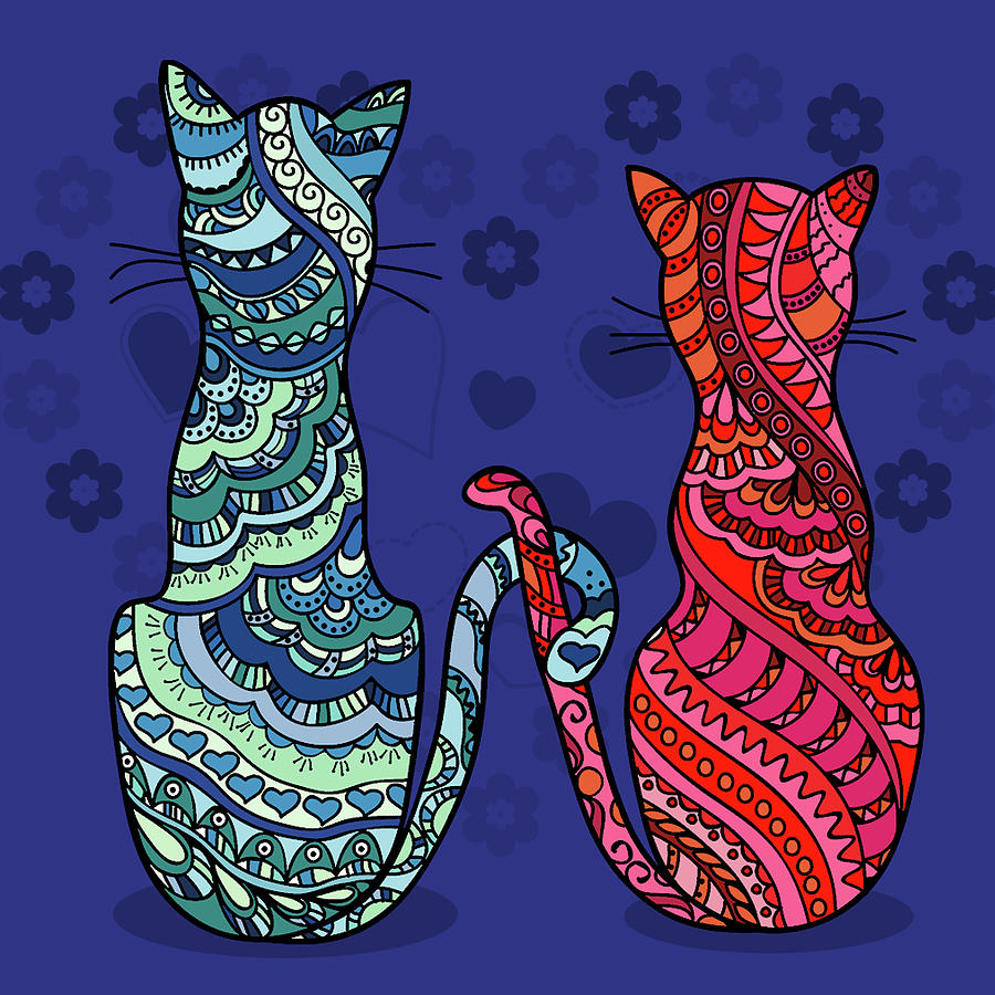 Cat Lovers Digital Art by Portraits By NC