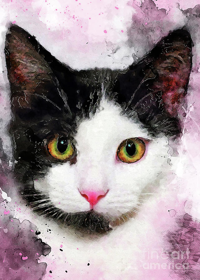 cat Misty Digital Art by Justyna Jaszke JBJart