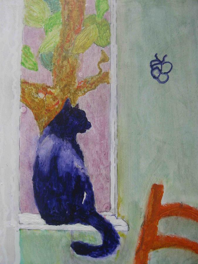 cat named Seamus Painting by AJ Brown