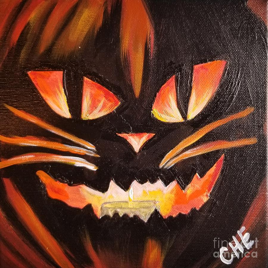Halloween Painting - Cat Olantern  by Crystal Elswick