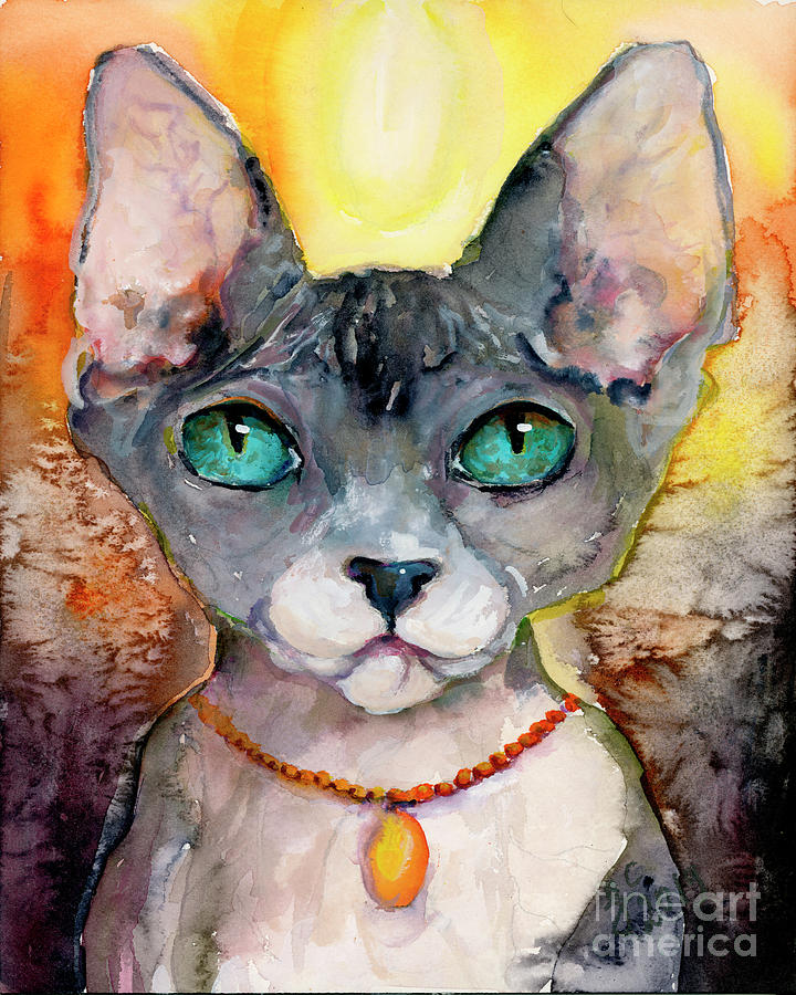 Cat Portrait my name is Adorable Painting by Ginette Callaway
