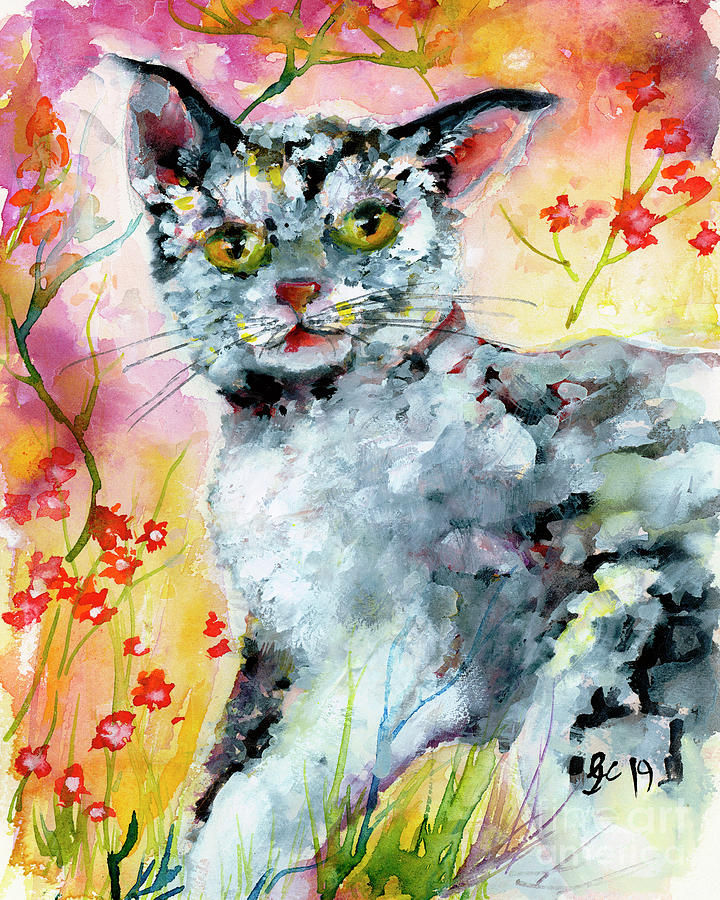 Cat Portrait My Name is Hobo Painting by Ginette Callaway