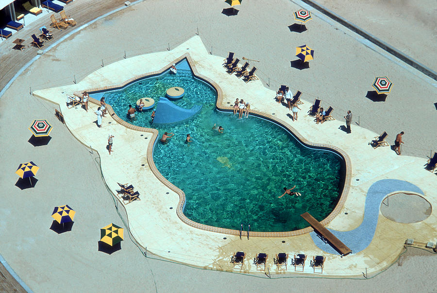 Cat-shaped Pool Photograph by Slim Aarons