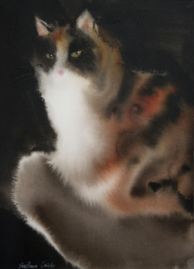 Cat Painting - Cat by Svetlana Orinko