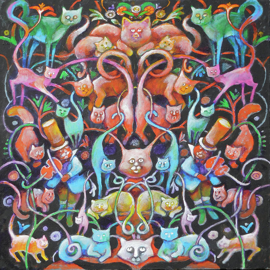 Abstract Painting - Cat Tangle by Bill Bell