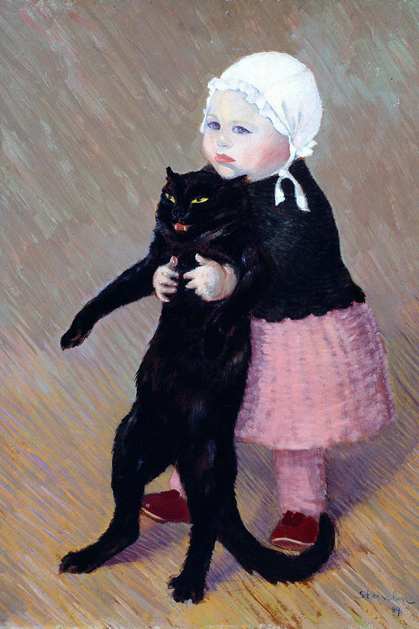 Cat Painting by Theophile Steinlen Cat Painting by Theophile Steinlen