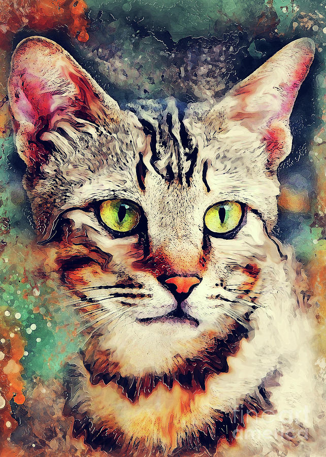 Cat Tiger art Digital Art by Justyna Jaszke JBJart