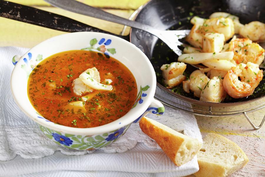 Catalan Fish Soup Photograph by Teubner Foodfoto
