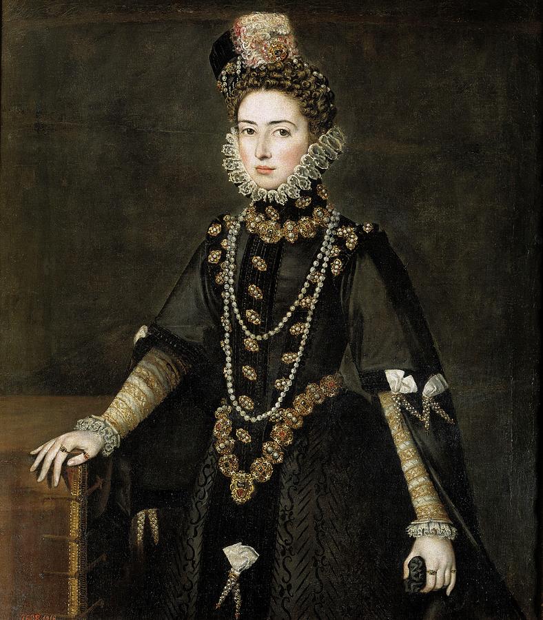 Catalina Micaela de Austria, Duchess of Savoy, 1584-1585, Spanish Schoo... Painting by Alonso Sanchez Coello -1531-1588-