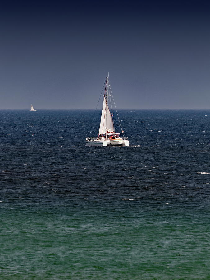 Catamaran Under Sail Photograph by Jeff Townsend