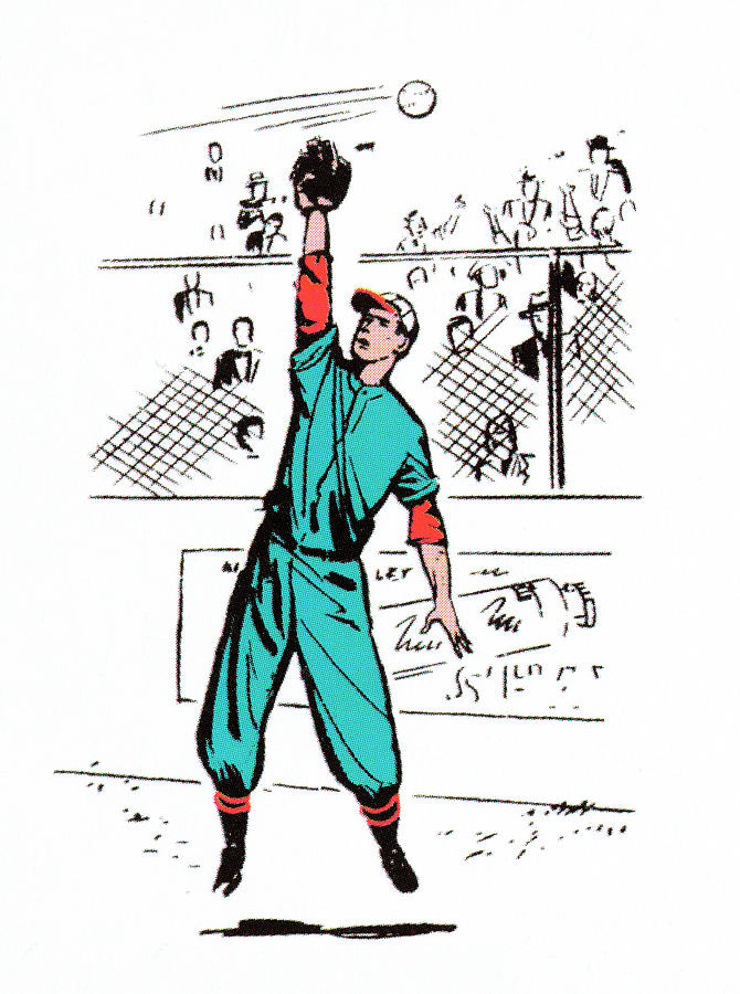 Baseball Drawing - Catcher missed it by CSA Images