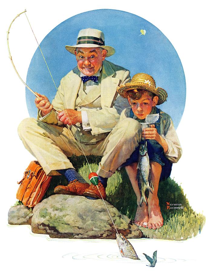 Catching The Big One by Norman Rockwell