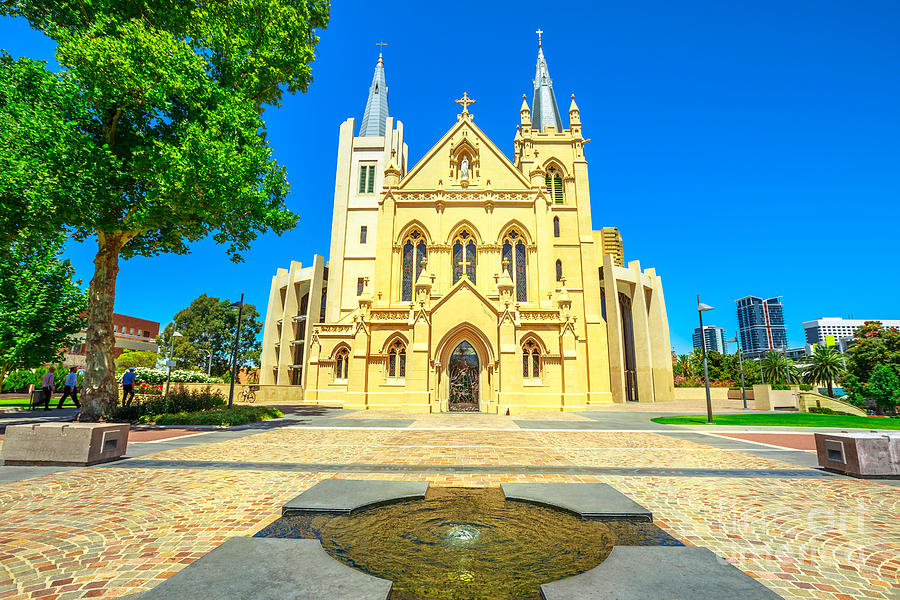 Cathedral facade in Perth Photograph by Benny Marty
