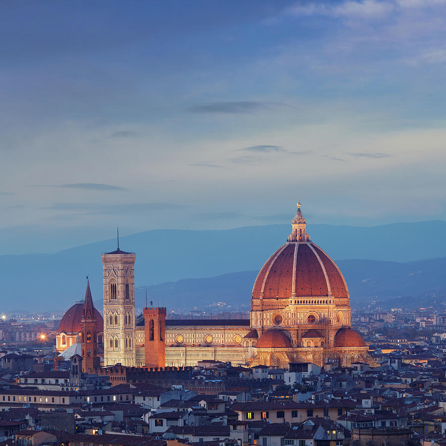 Cathedral Of Florence At Dusk Photograph by Mammuth