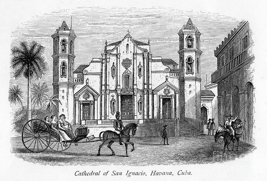 Cathedral Of San Ignacio, Havana, Cuba Drawing by Print Collector