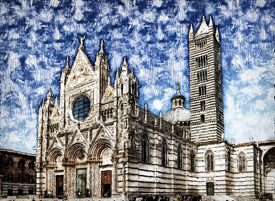 Cathedral of Santa Maria Assunta, Siena - 01 Painting by AM FineArtPrints