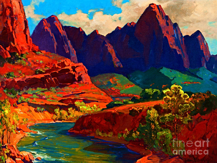 Cathedral Point Utah Painting by Peter Ogden