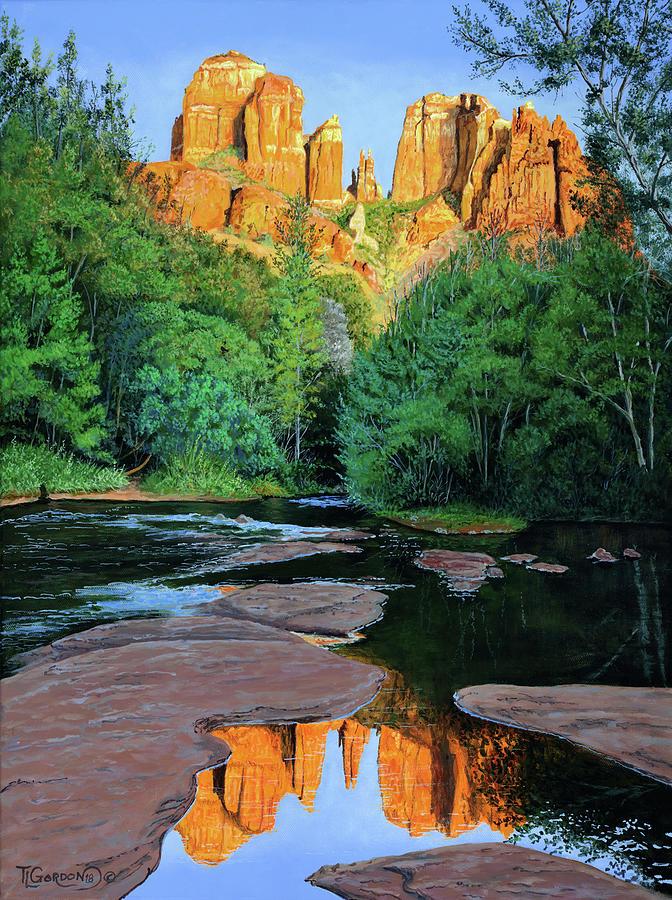 Cathedral Rock at Oak Creek Painting by Timithy L Gordon