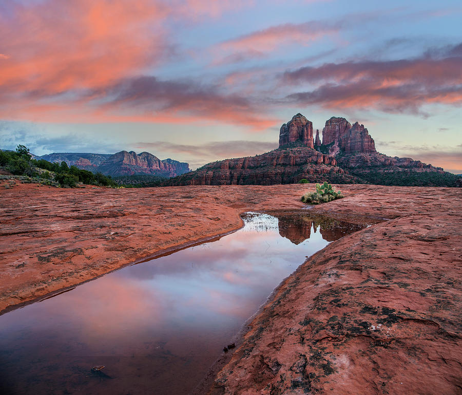 Cathedral Rock At Sunset, Coconino National Forest, Arizona Photograph by Tim Fitzharris