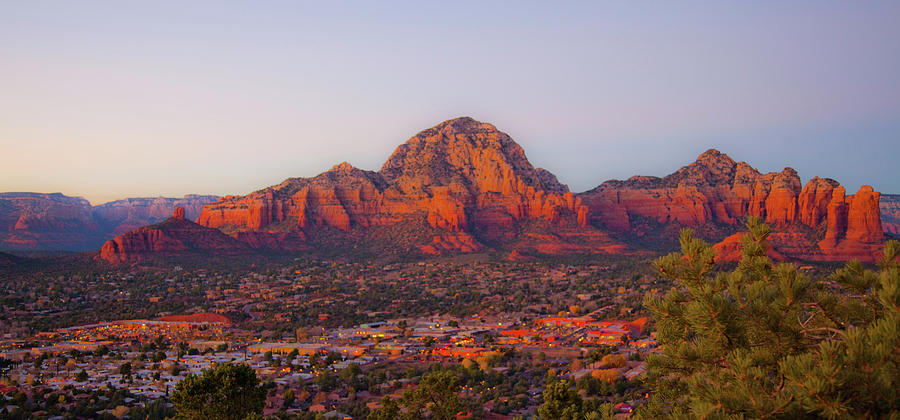 Cathedral Rock Sunset from Airport Mesa in Sedona Photograph by Catherine Walters