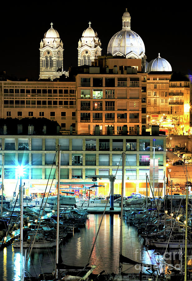 Cathedrale Sainte-Marie-Majeure de Marseille at Night Photograph by ...