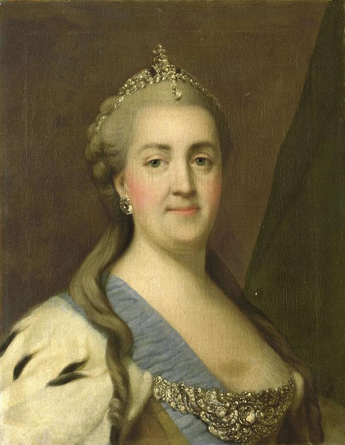 Catherine II -1729-96-, Empress of Russia. Painting by Vigilius ...