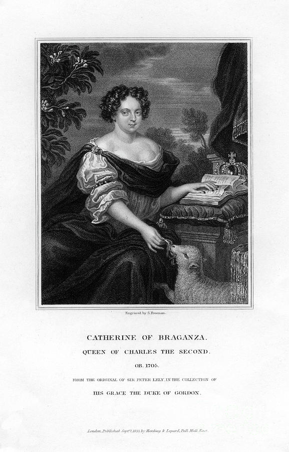 Catherine Of Braganza, Queen Of Charles Drawing by Print Collector