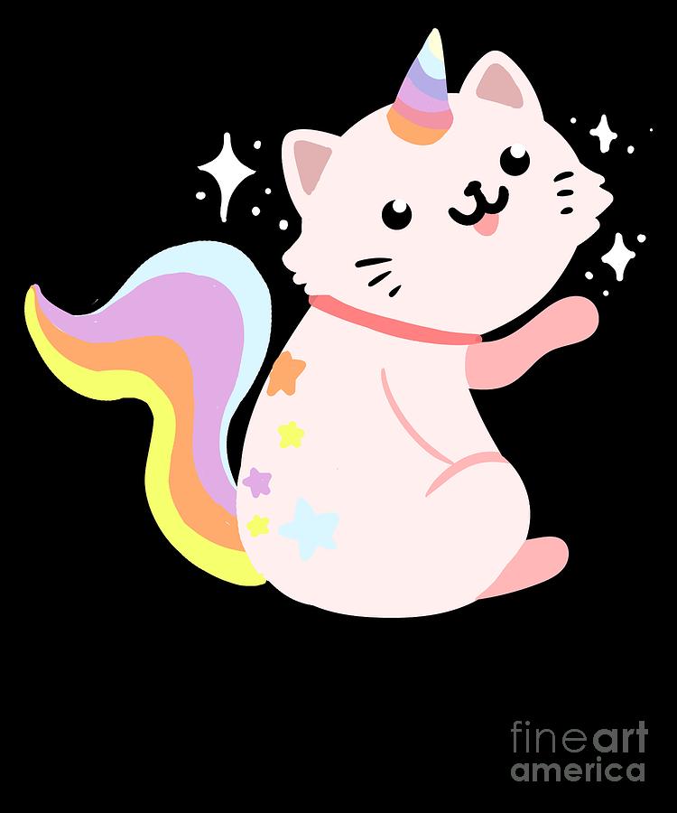 Caticorn Magical Unicorn Cat Kitty Sweet Digital Art by TeeQueen2603 ...