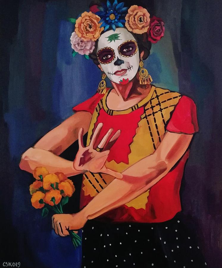 Catrina Painting - Catrina by Carmen Stanescu Kutzelnig Catrina Painting - Catrina by Carmen Stanescu Kutzelnig