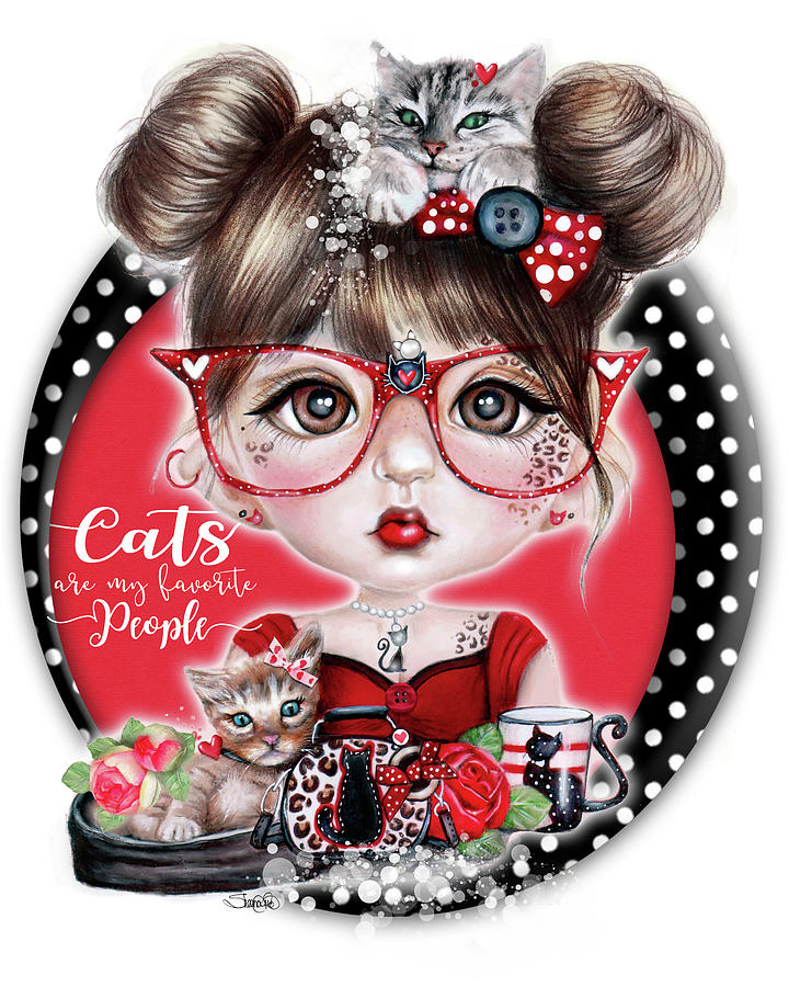 Cat Mixed Media - Cats Are My Favorite People - Cat Crazy Chloe - Munchkinz by Sheena Pike Art And Illustration